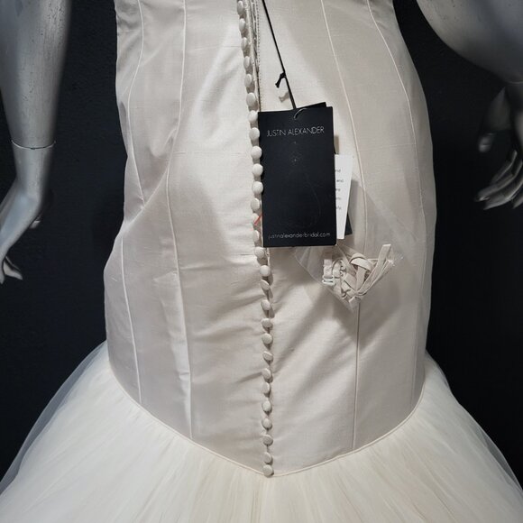 NWT~$1880~JUSTIN ALEXANDER~6/8~PEARL PINK STRAPLESS MERMAID WEDDING DRESS - Picture 14 of 16